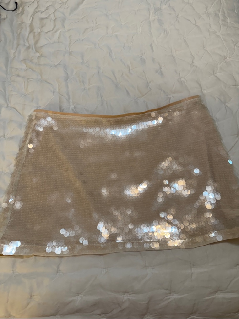 Sequin Mini Skirt - Champagne Ivory